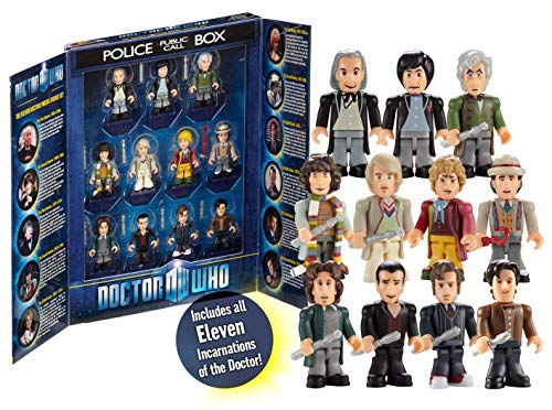 Vintage 2009 Character Building Doctor Dr Who The Eleven Doctors Micro-Figure Gift Set Complete With Display Bases- Brand New Shop Stock Room Find