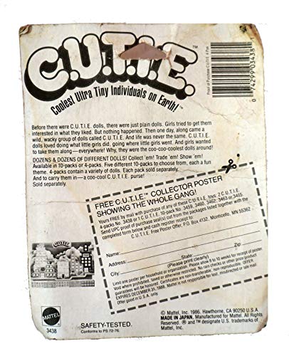 Vintage 1986 Mattel C.U.T.I.E. Collest Ultra Tiny Individual on Earth Dolls …