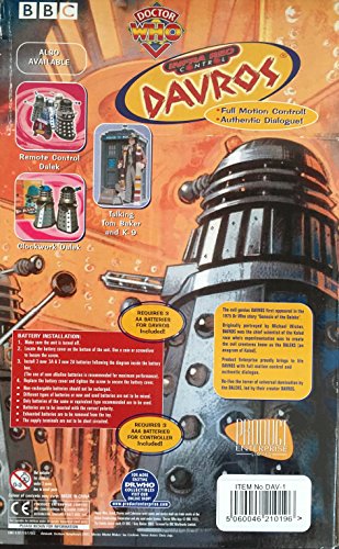 Vintage 2002 Dr Doctor Who Electronic Infra Red Remote Control Talking Davros - Former Shop Stock