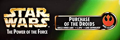 Vintage Kenner 1997 Star Wars The Power Of The Force The Purchase Of The Droids Three Action Figure Set - Uncle Owen Lars, C3PO & Luke Skywalker - Brand New Factory Sealed Shop Stock Room Find