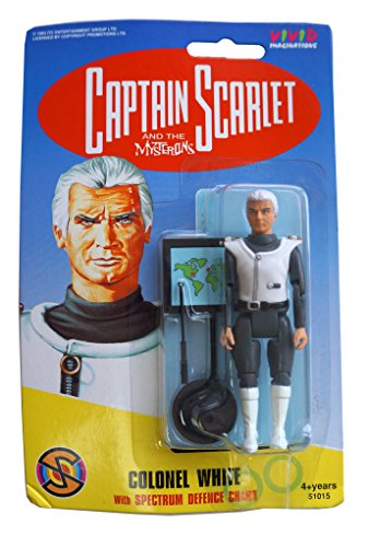 Vintage 1993 Gerry Andersons Captain Scarlet And The Mysterons Vivid Imaginations Colonel White Action Figure - Brand New Factory Sealed Shop Stock Room Find