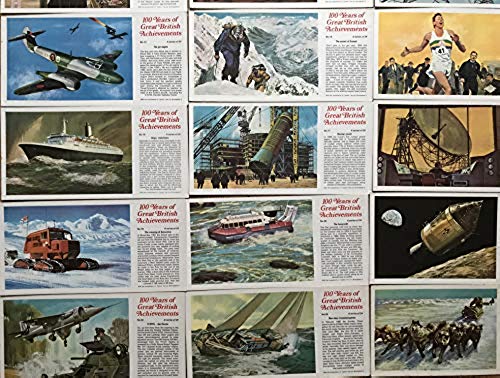 Vintage 1972 Ty-Phoo Tea Extra Large Cards 100 Years Of Great British Achievements - A Series Of 24 - Full Set Of All 24 Extra Large Cards