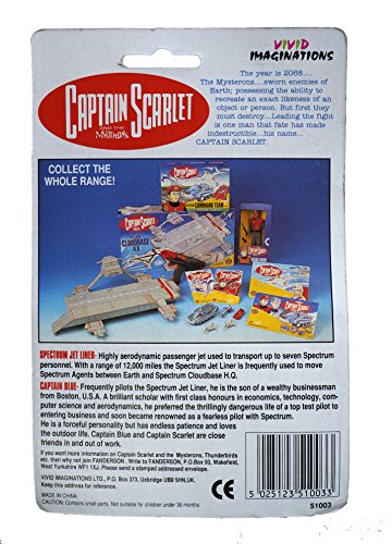 Vintage Vivids 1993 Gerry Andersons Captain Scarlet And The Mysterions Captain Blue's Spectrum Jet Liner Diecast Vehicle - Factory Sealed Shop Stock Room Find
