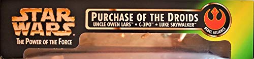 Vintage Kenner 1997 Star Wars The Power Of The Force The Purchase Of The Droids Three Action Figure Set - Uncle Owen Lars, C3PO & Luke Skywalker - Brand New Factory Sealed Shop Stock Room Find