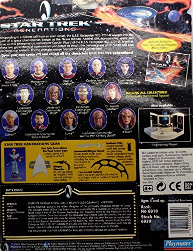 Vintage 1994 Playmates Star Trek Generations Lursa The Notorious Klingon Warrior And Eldest Daughter Of The House Of Duras Action Figure - Factory Sealed Shop Stock Room Find
