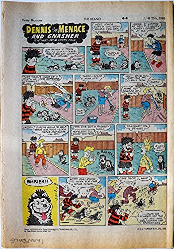 Vintage Rare The Beano Weekly Comic Magazine No. 2397 Boys And Girls Comic Every Thursday 25th June 1988 By D C Thomson & Co …