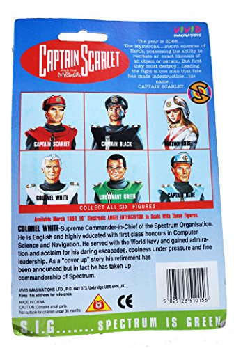 Vintage 1993 Gerry Andersons Captain Scarlet And The Mysterons Vivid Imaginations Colonel White Action Figure - Brand New Factory Sealed Shop Stock Room Find