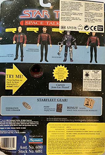 Vintage 1995 Star Trek The Next Generation Space Talk Series Captain Jean Luc Picard Talking Action Figure - Brand New Factory Sealed Shop Stock Room Find