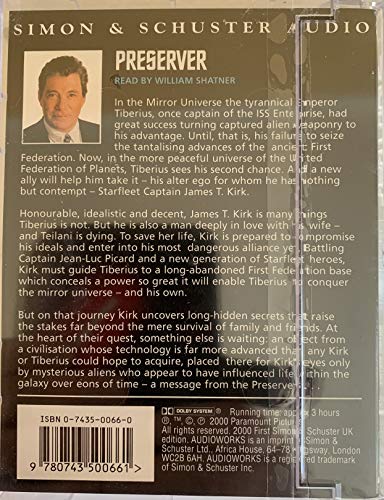 Vintage 2000 Star Trek Preserver Simon & Schuster Audio Cassette Read By William Shatner Brand New Factory Sealed Shop Stock Ro