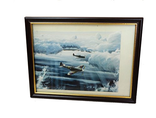 Vintage Framed Spitfire Print Two Spitfires Flying Over The Ocean …