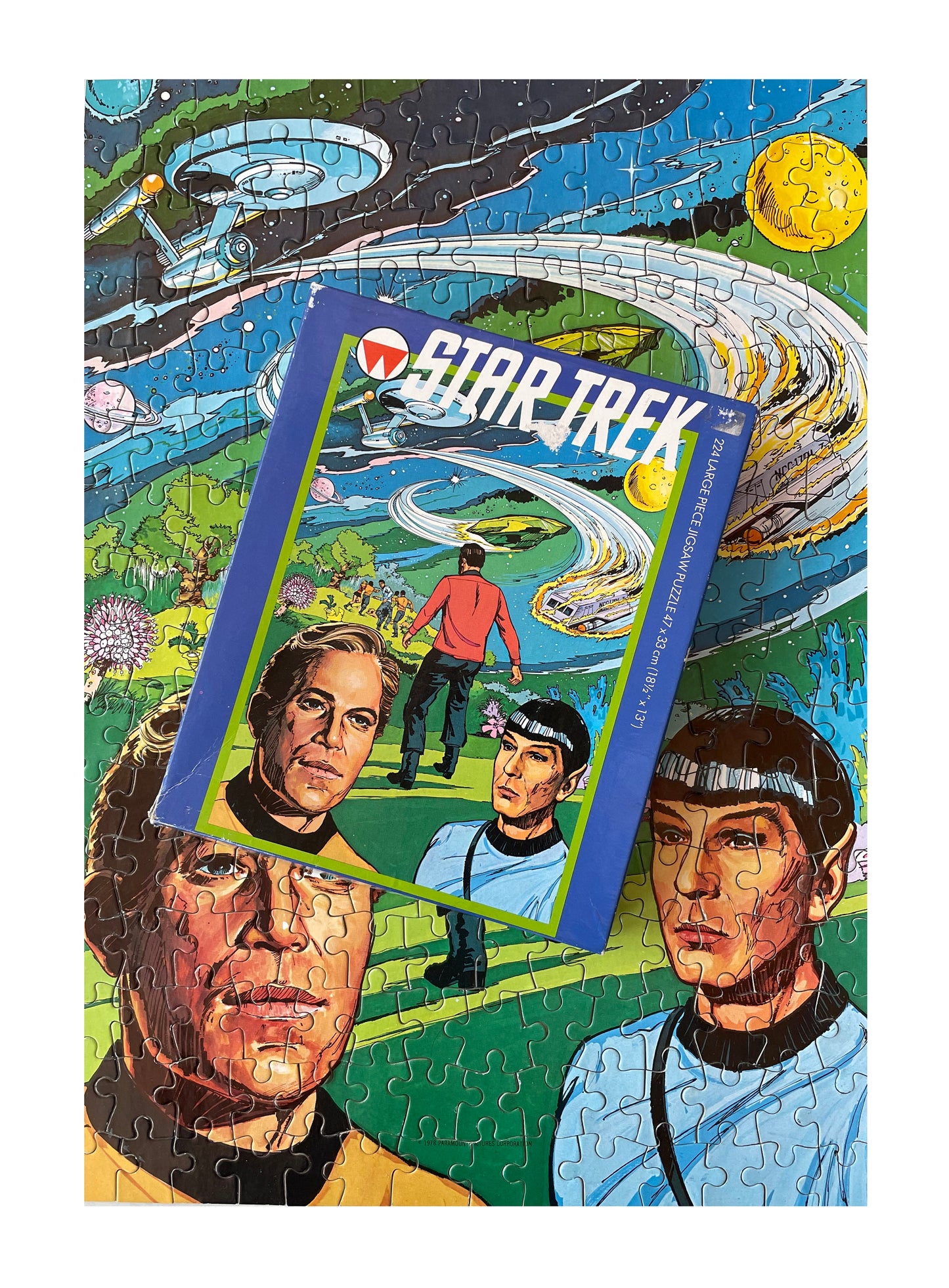 Vintage 1979 Whitman Star Trek The Original Series Animated 224 Large Piece Fully Interlocking Jigsaw Puzzle No. 7942 - Landing Party - Complete And In The Original Box