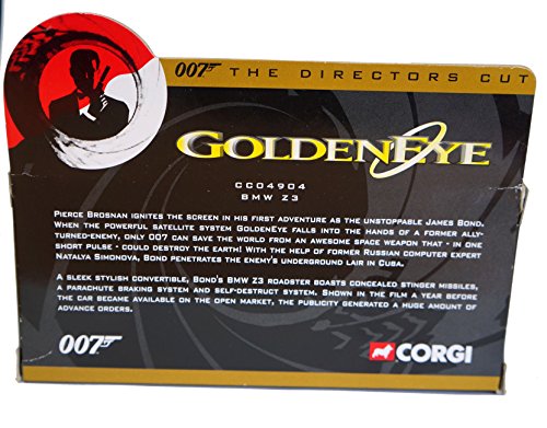 Vintage Corgi 2003 James Bond 007 Goldeneye - The Directors Cut Collection - BMW Z3 1:36 Scale Die-Cast Car Vehicle Replica Model Number CC04904 - Brand New Shop Stock Room Find