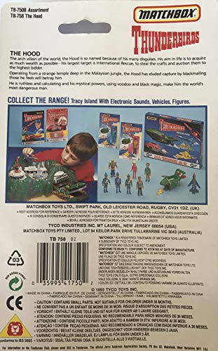 Vintage 1992 Gerry Andersons Thunderbirds Matchbox The Hood Action Figure - Brand New Factory Sealed Shop Stock Room Find