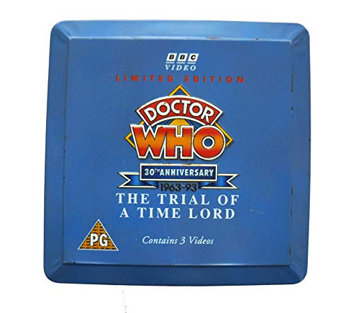 Vintage Dr Doctor Who The Trial Of A Time Lord Triple VHS Video Cassettes In A Limited Edition Collectable Tardis Tin - Shop Stock Room Find