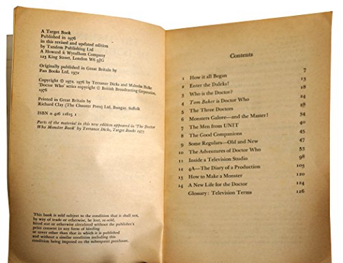 The Making Of Doctor Who Target Paperback Novel 1976 By Terrance Dicks And Malcolm Hulke.