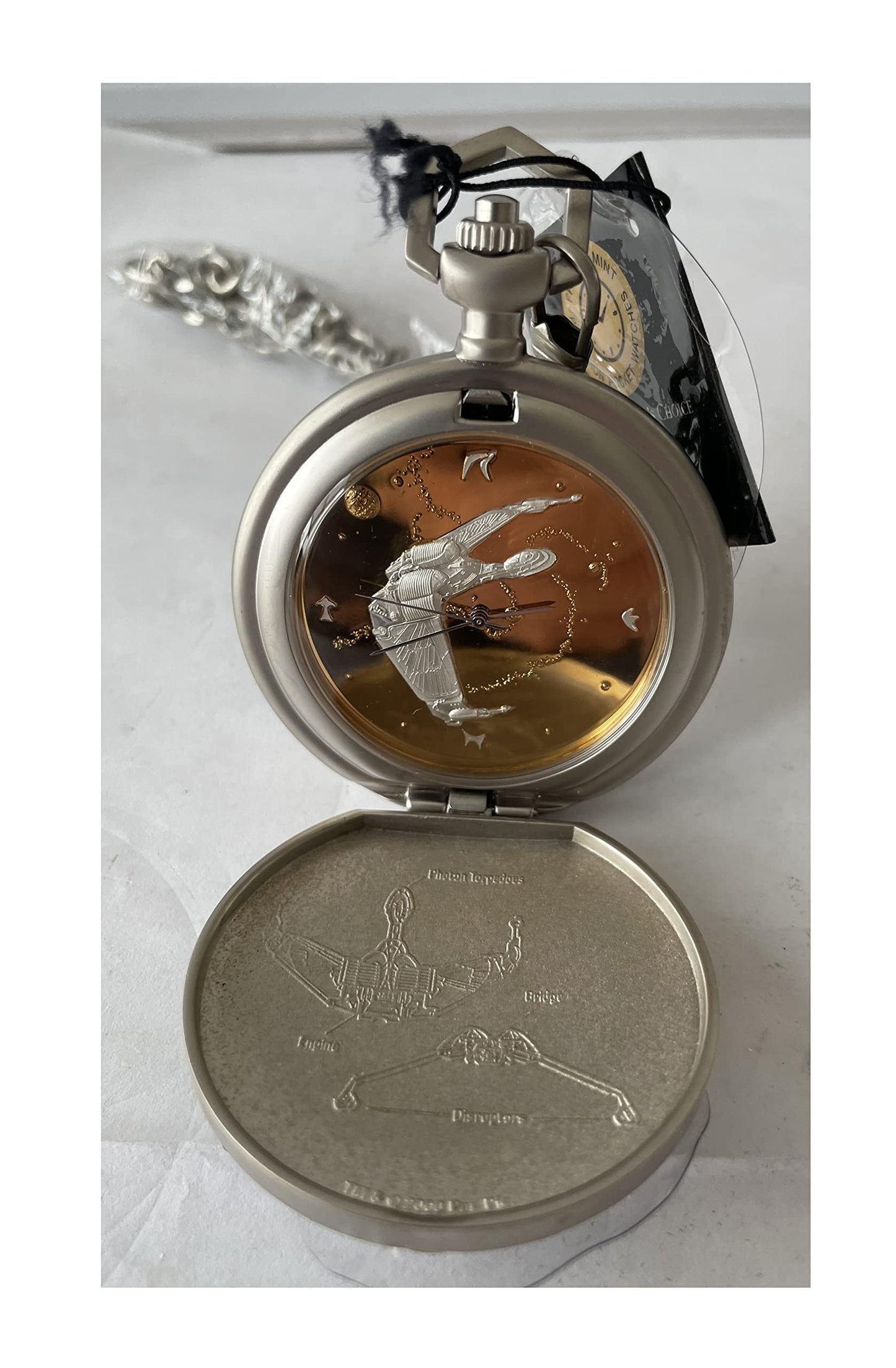 Vintage 2000 The Klingon Bird Of Prey Star Ship Official Collectors Pocket Watch - Shop Stock Room Find