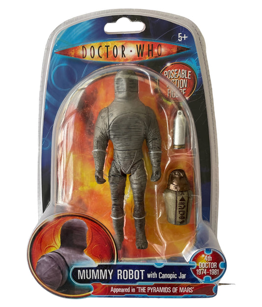 Vintage 1996 Doctor Dr Who - Mummy Robot Action Figure With Canopic Jar _ The Pyramids Of Mars - Brand New Factory Sealed Shop Stock Room Find