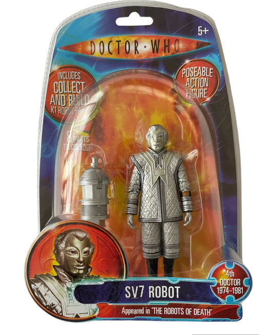 Vintage 1997 Dr Who Classic Series - SV7 Robot Action Figure With K1 Robot Part - Brand New Factory Sealed Shop Stock Room Find