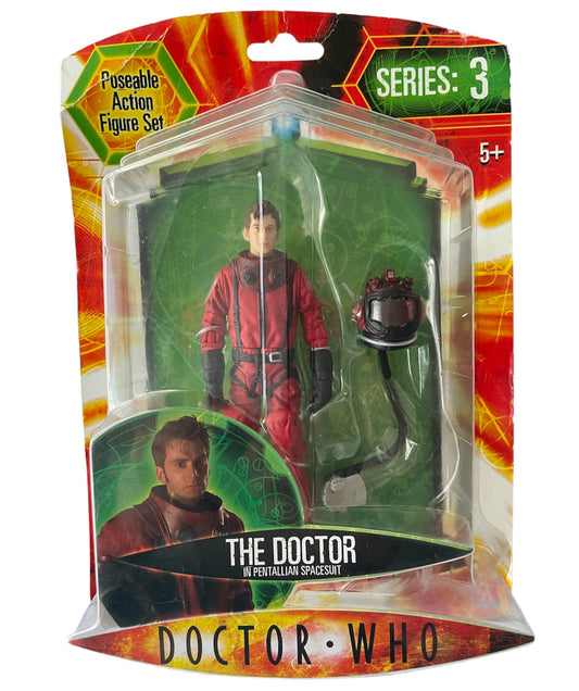 Vintage 2007 Dr Who Series 3 The 10th Doctor In Pentallian Spacesuit Highly Detailed Poseable Action Figure - Brand New Factory Sealed Shop Stock Room Find
