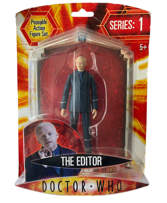 Vintage 2007 Dr Who Series 1 The Editor Highly Detailed Poseable Action Figure - Brand New Factory Sealed Shop Stock Room Find.