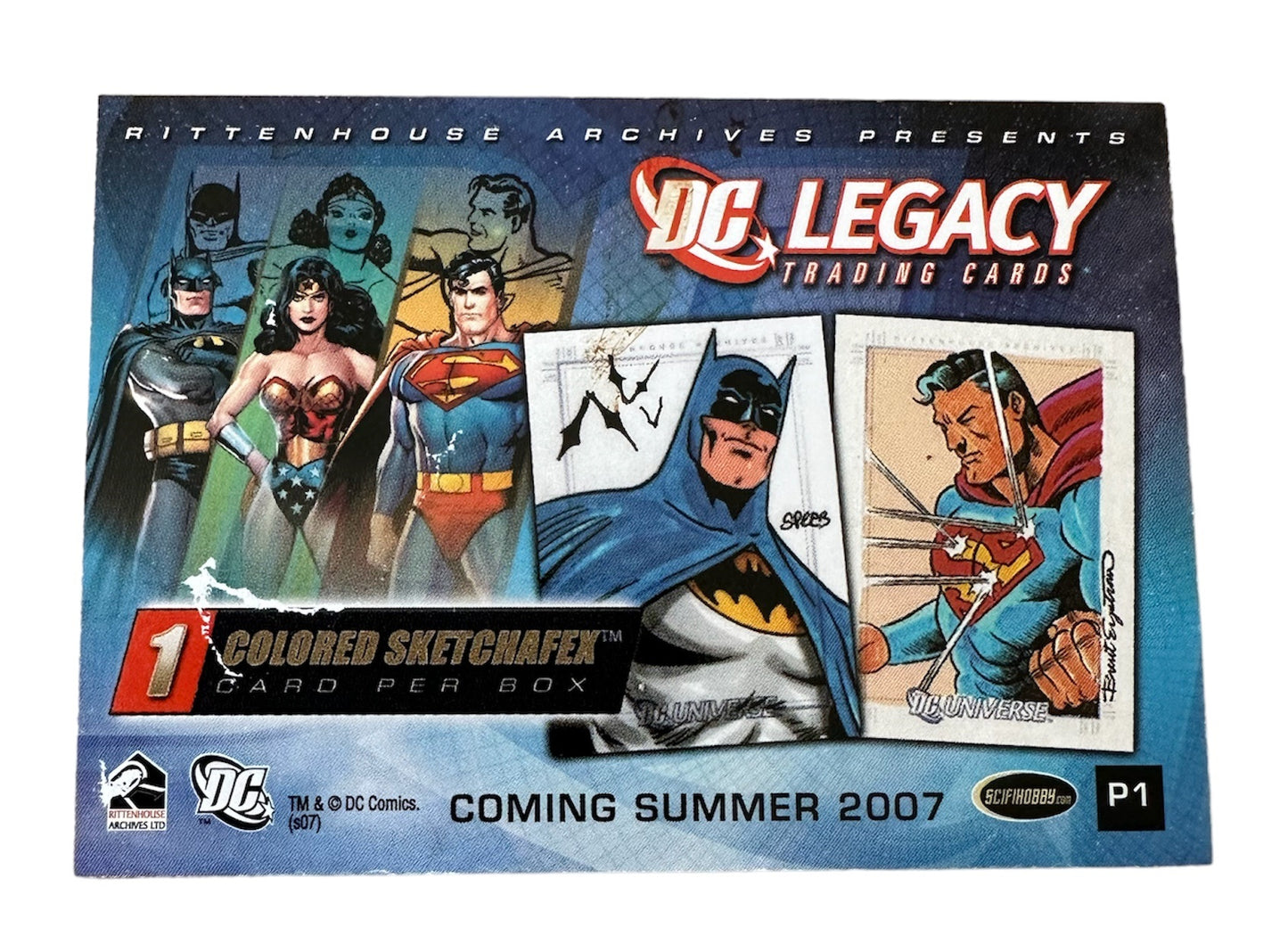 Vintage Rittenhouse 2007 DC Legacy Preview Card P1 Super Man - Very Rare - Former Shop Stock