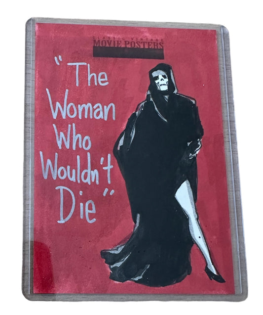 Vintage Breygent 2010 Classic Vintage Movie Posters Sci-Fi Horror Collector Sketch Art Card - The Woman That Wouldn't Die - Autographed By The Artist - Ultra Rare - Former Shop Stock