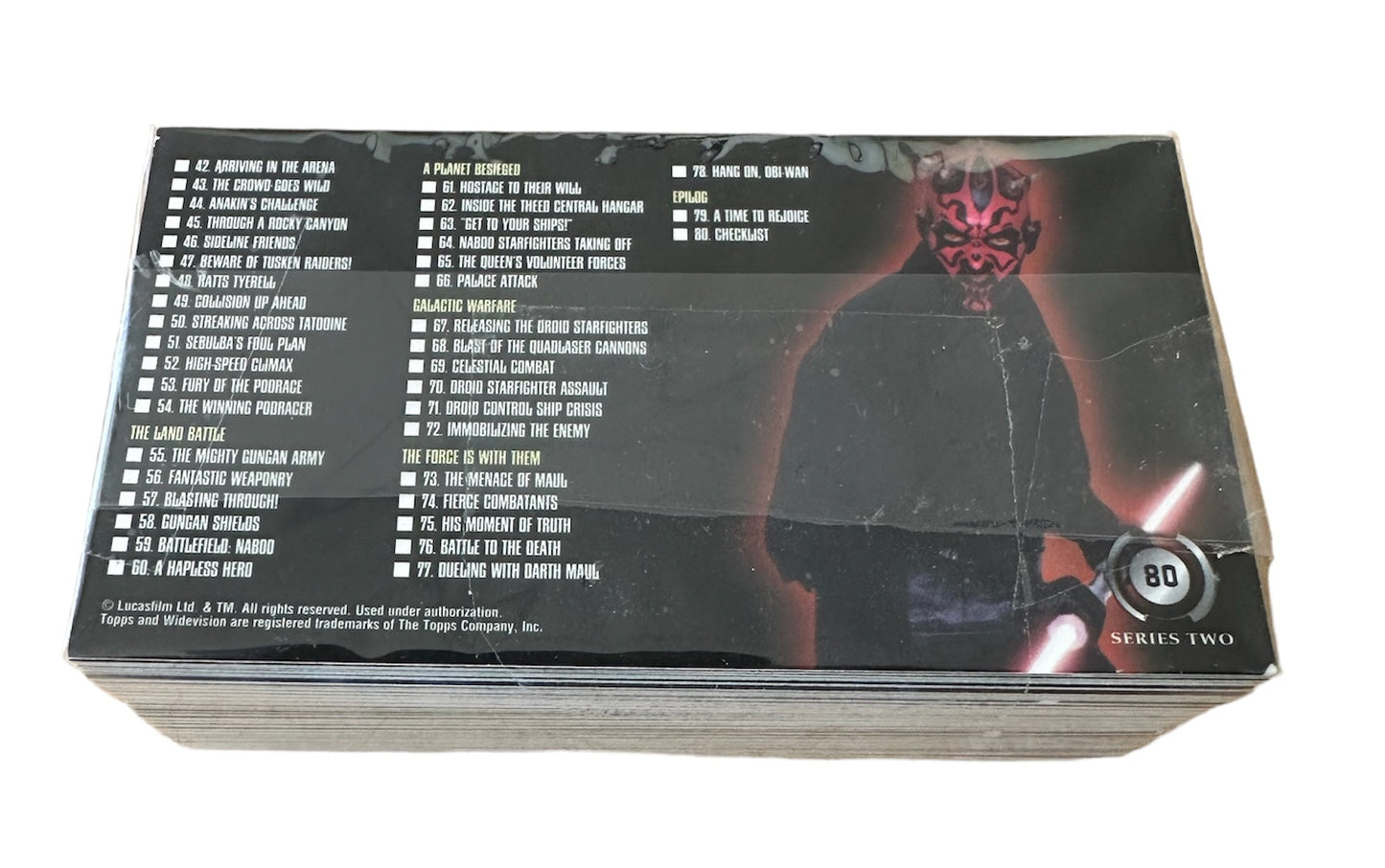 Vintage Topps 1999 Star Wars Episode I Series Two Widevision Basic Trading Card Set / Collector Cards 80 Card Base Set Sealed In Pack - Former Shop Stock