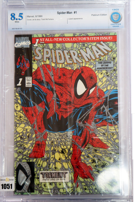 Vintage 1990 Marvel Comics Spider-Man Torment Part One Platinum Edition - 1st New Collectors Item Issue - August 1990 - CBCS Graded 8.5 On White Paper - Former Shop Stock