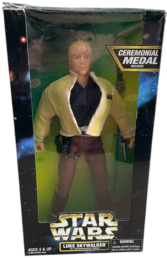 Vintage Kenner 1997 Star Wars Action Collection Rebel Alliance Luke Skywalker In Ceremonial Gear 12 Inch Fully Poseable Action Figure, Authentically Styled Outfit and Complete with accessories - Factory Sealed Shop Stock Room Find