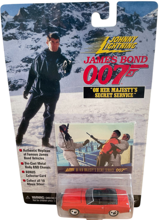 Vintage 1998 Johnny Lightning James Bond 007 - On Her Majesty's Secret Service - Mercury Cougar XR7 Convertible 1:65 Scale Die-Cast Vehicle Replica Model&nbsp;- Includes Free Collectors Card - Brand New Factory Sealed Shop Stock Room Find