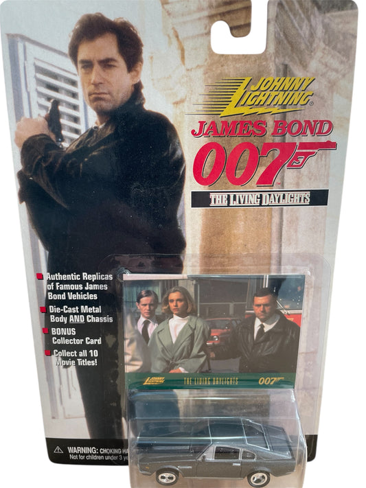 Vintage 1998 Johnny Lightning James Bond 007 - The Living Daylights - Aston Martin V8 Vantage Volante 1:65 Scale Die-Cast Vehicle Replica Model - Includes Free Collectors Card - Brand New Factory Sealed Shop Stock Room Find