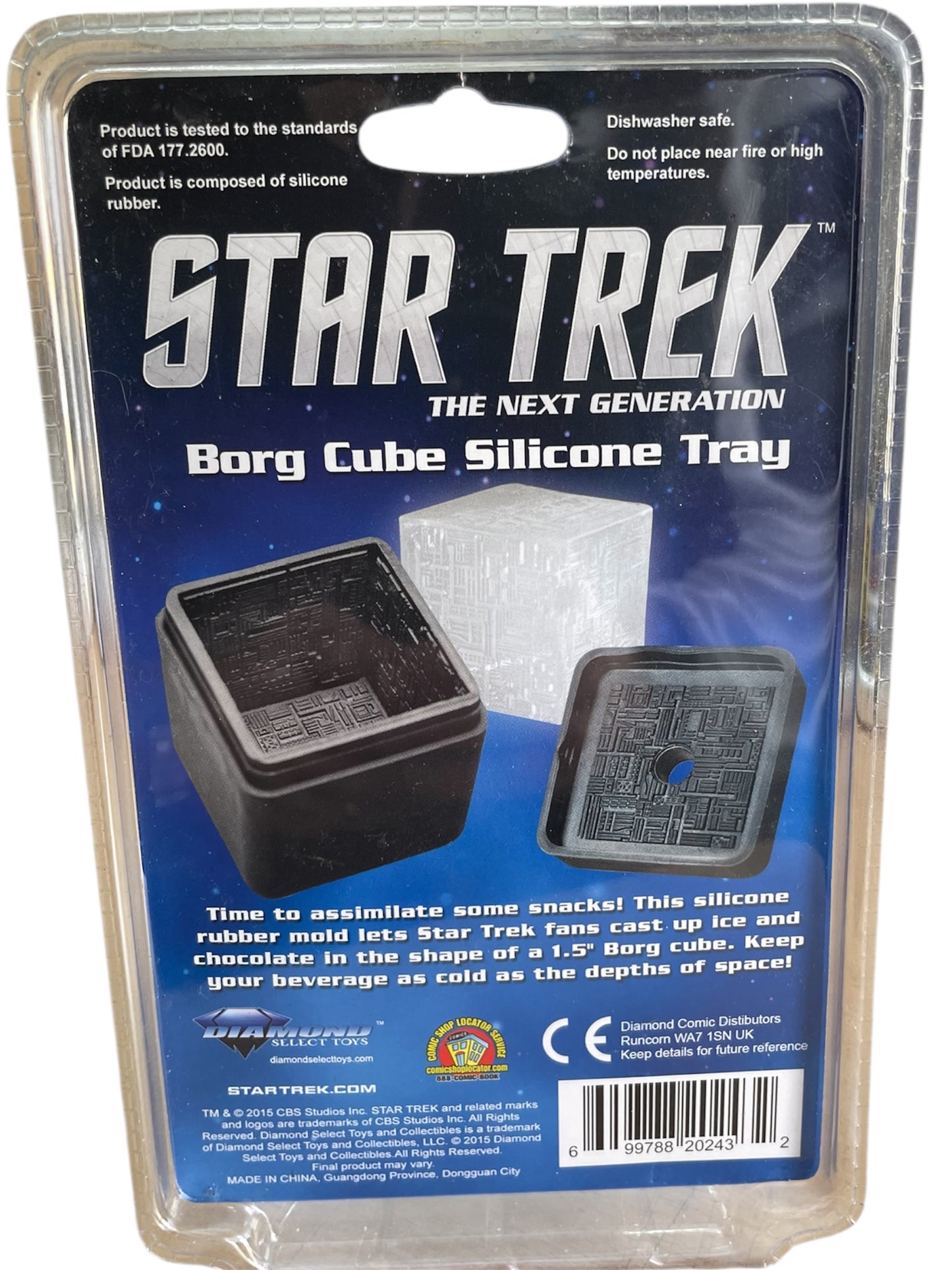 Vintage Diamonds 2015 Star Trek The Next Generation Borg Cube Silicone Tray Mold - For Ice Or Chocolate - Brand New Factory Sealed Shop Stock Room Find