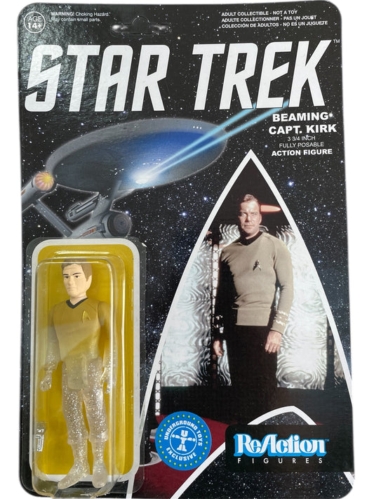Super7 Funko 2015 Star Trek The Original Series Captain Kirk Beaming 3 3/4" ReAction Action Figure - Brand New Factory Sealed Shop Stock Room Find