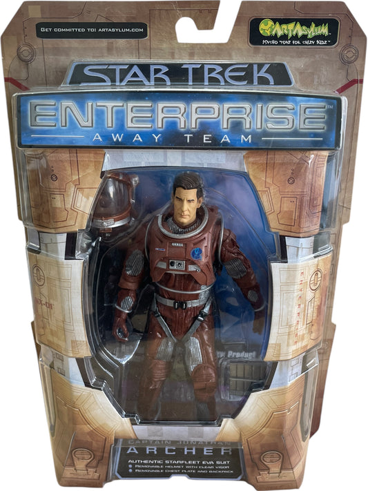 Vintage Art Asylum 2002 Star Trek Enterprise Away Team Captain Jonathan Archer Action Figure - Brand New Factory Sealed Shop Stock Room Find