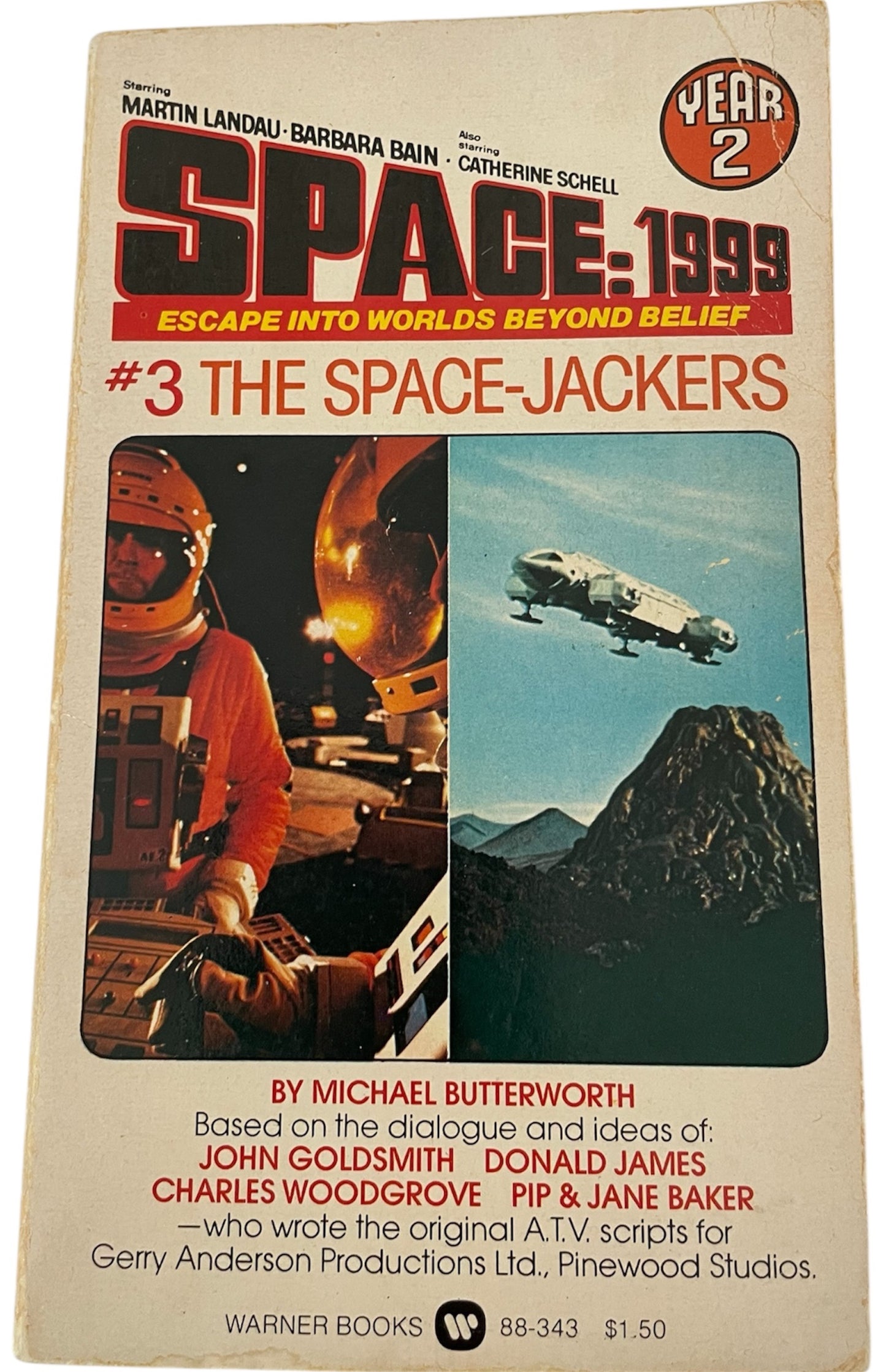 Vintage Warner Books 1977 Gerry Andersons Space 1999 The Space Jackers Paperback Book - By Michael Butterworth - Based On The TV Series - Very Good Condition