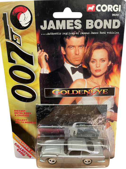 Vintage 1999 Corgi James Bond 007 - Goldeneye - Aston Martin DB5 1:65 Scale Die-Cast Vehicle Replica Number 99261 - Includes Free Collectors Card - Brand New Factory Sealed Shop Stock Room Find