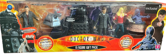 Vintage Characters 2006 Doctor Dr Who Exclusive&nbsp; 6 x Figure Gift Pack - Including The 9th And 10th Doctors - Brand New Factory Sealed Shop Stock Room Find