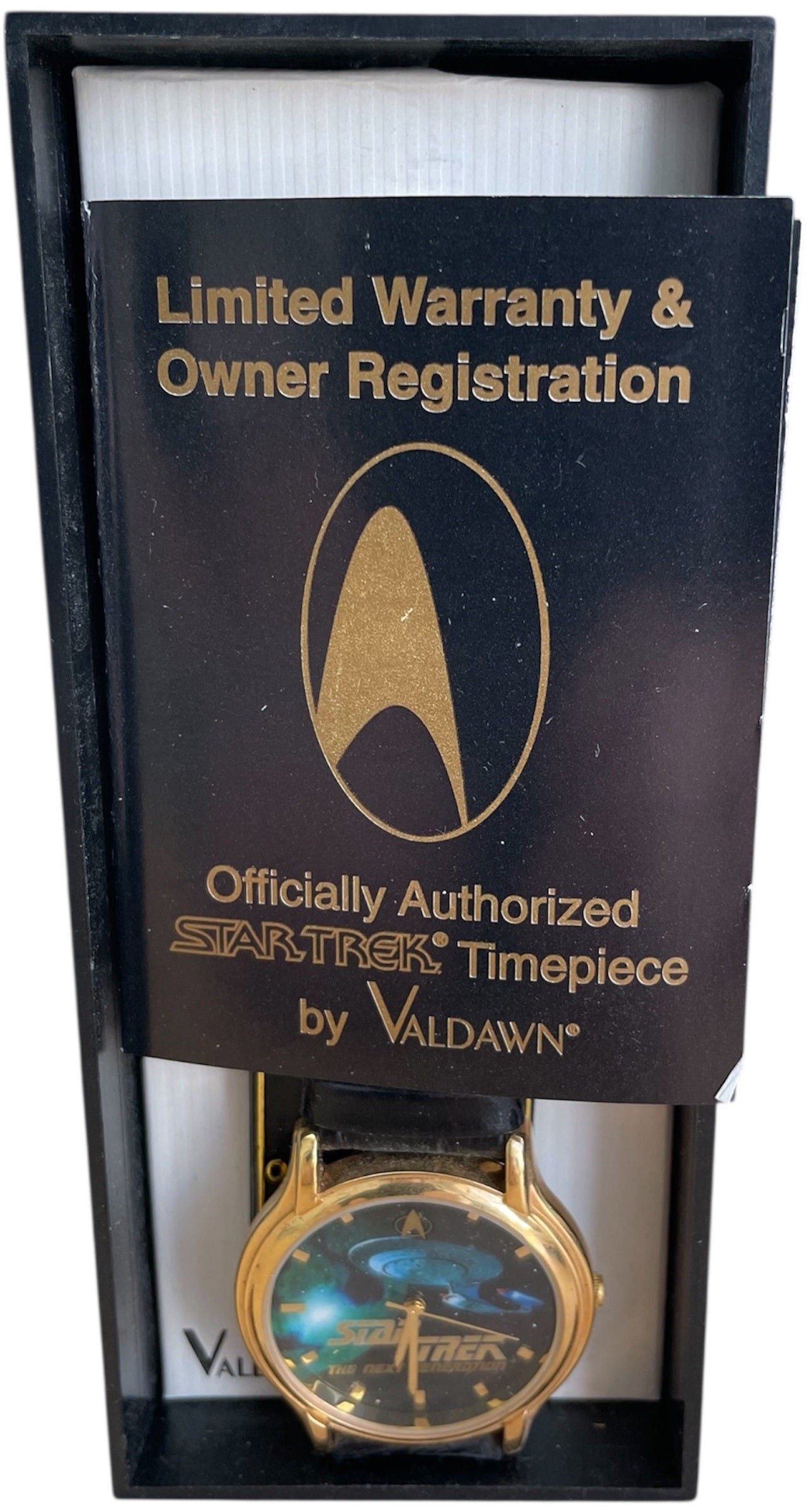 Vintage Valdawn 1998 Star Trek The Next Generation USS Enterprise Star Ship Analogue Wrist Watch 10th Anniversary Limited Edition - Unsold Former Shop Stock - Very Very Rare