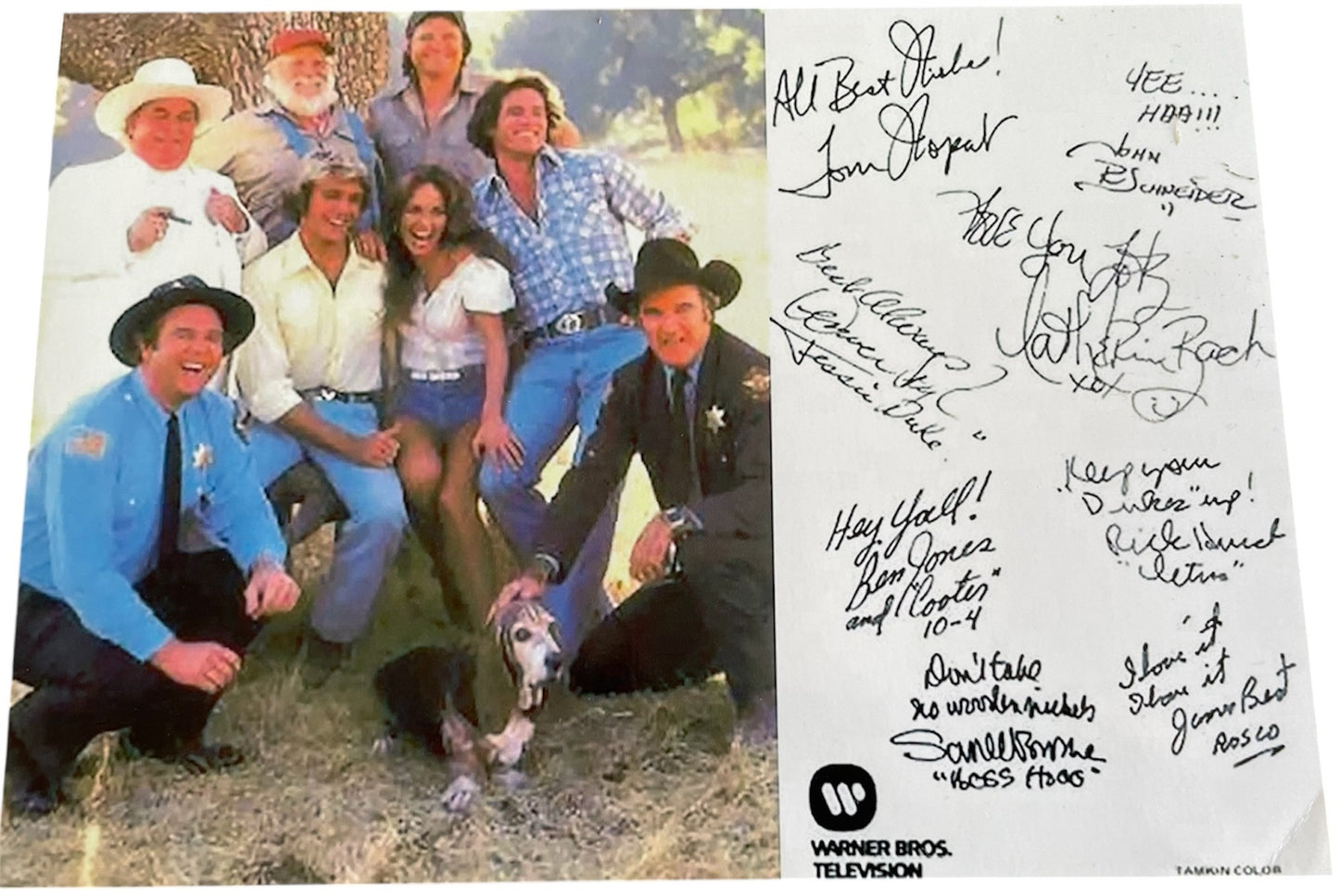 Vintage 1980's The Dukes Of Hazzard Photograph Set With Facsimile Autographs - Mint Condition Ex Shop Stock