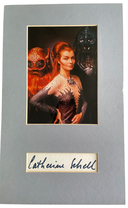 Vintage Gerry Andersons Space 1999 - Framed Photograph With Autographs Of Catherine Schell AKA Maya - Ultra Rare