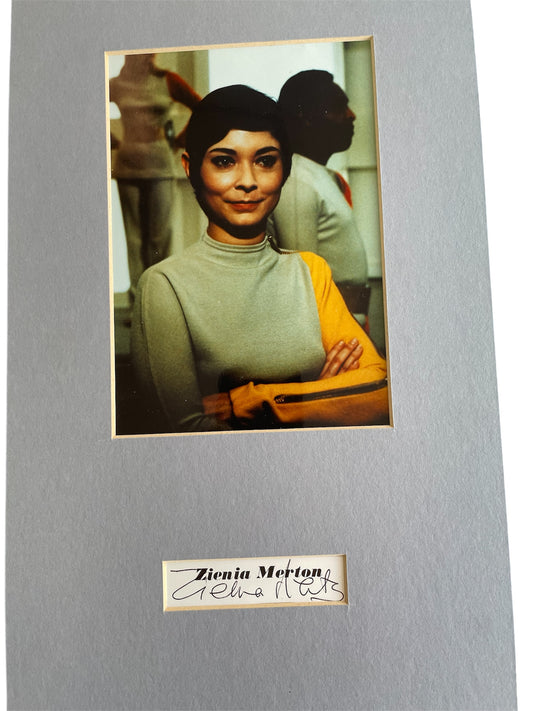 Vintage Gerry Andersons Space 1999 - Framed Photograph With Autographs Of Zienia Merton AKA Sandra Bains - Ultra Rare