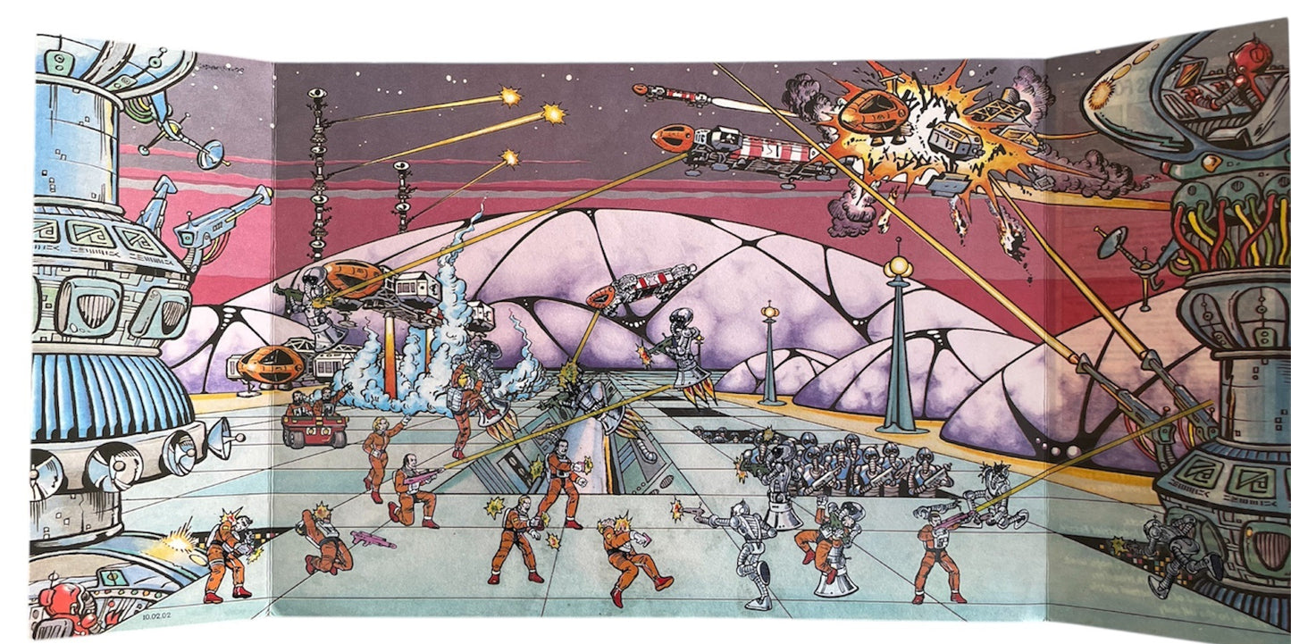 Vintage Latraset 1975 Gerry Andersons Space 1999 - Terror Of The Planet Cyborg - Super Action Heroes Rub Down Transfers On Big Coloured Background - Fantastic Condition Ultra Rare Item