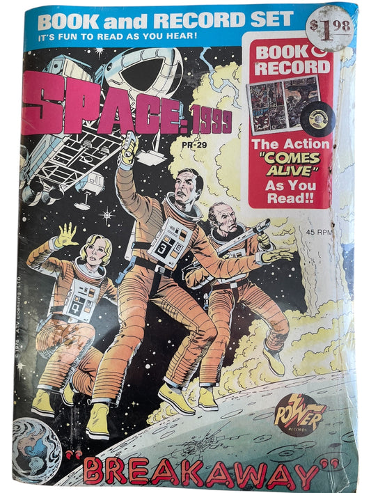 Vintage Gerry Andersons 1976 Space 1999 Book And Record Set - Breakaway - By Power Records - Factory Sealed Shop Stock Room Find