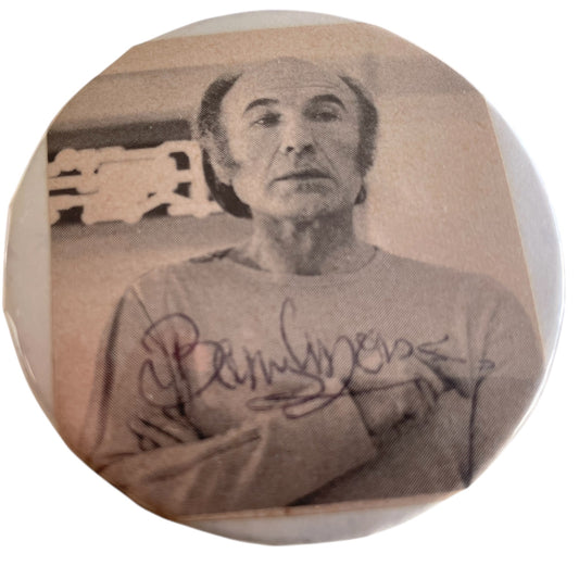 Vintage 1970's Gerry Andersons Space 1999 - Professor Victor Bergman Pin Badge - Autographed By Barry Morse - Fantastic Condition