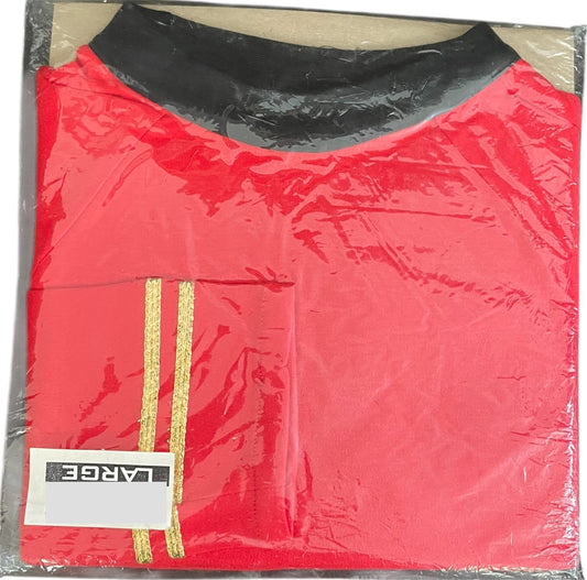 Vintage Warp One 1996 Star Trek The Original Series Red Engineering & Security Uniform Long Sleeve Shirt - Size Large 38-40 - Unsold Shop Stock