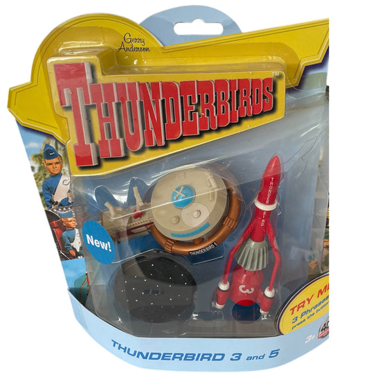 Vintage Vivids 2004 Gerry Andersons Thunderbirds 40th Anniversary Thunderbird 3 And Thunderbird 5 Soundtech Model Vehicle Set With 3 Authentic Voices - Factory Sealed Shop Stock Room Find