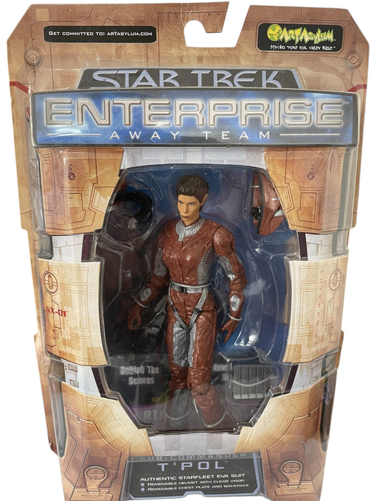 Vintage Art Asylum 2002 Star Trek Enterprise Away Team Sub Commander T'Pol Action Figure - Brand New Factory Sealed Shop Stock Room Find