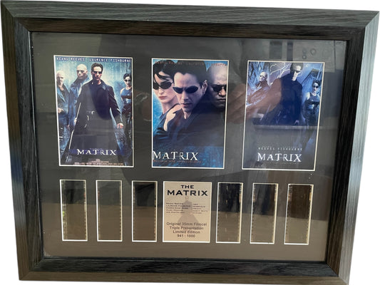 Vintage Excalibur Promotions The Matrix Original 35mm Filmcel Triple Presentation Limited Edition Mounted on an 44cm x 34cm Frame - Former Shop Stock