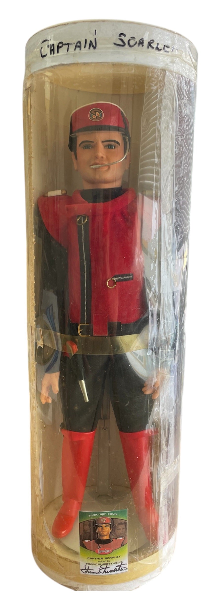 Gerry Andersons English Classic Porcelains Captain Scarlet 24 Inch Porcelain Doll Collection Officially Authorized By Sylvia Anderson Limited Edition 1996 Release - Fantastic Condition In The Original Tube