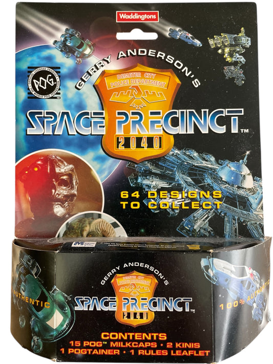 Vintage Waddingtons 1995 Gerry Andersons Space Precinct 2040 Pog Game Starter Set - Includes - Pogs, Kinis, Pogtainer &amp; Rules - Brand New Ex Shop Stock